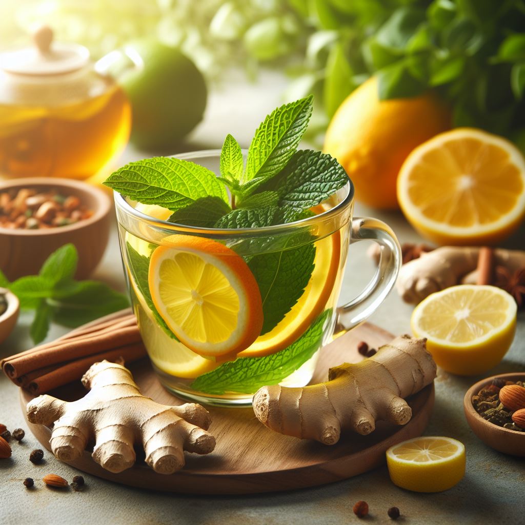Chá Verde Detox com Gengibre e Limão